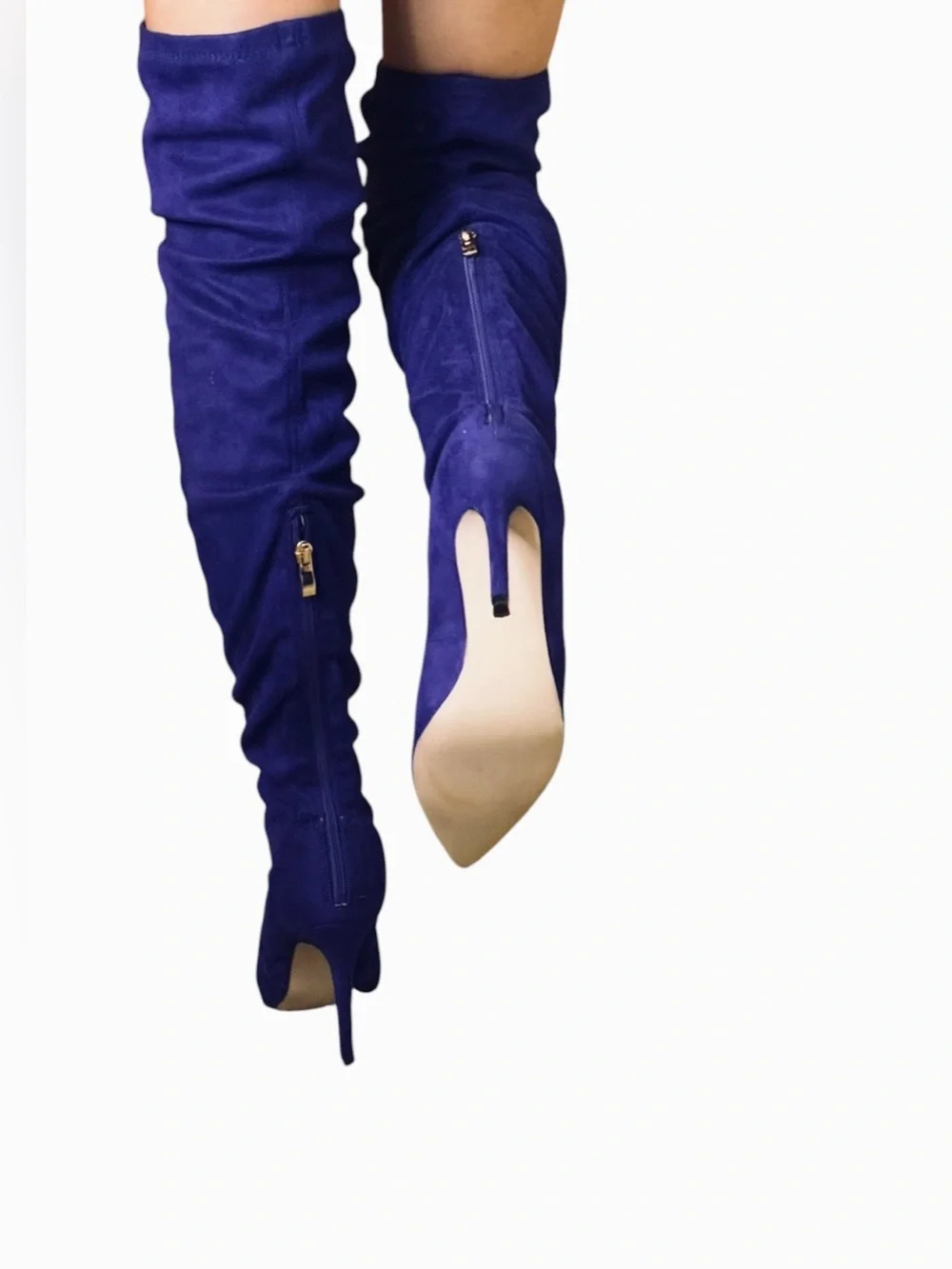 New Over-the-Knee Purple Suede Boots